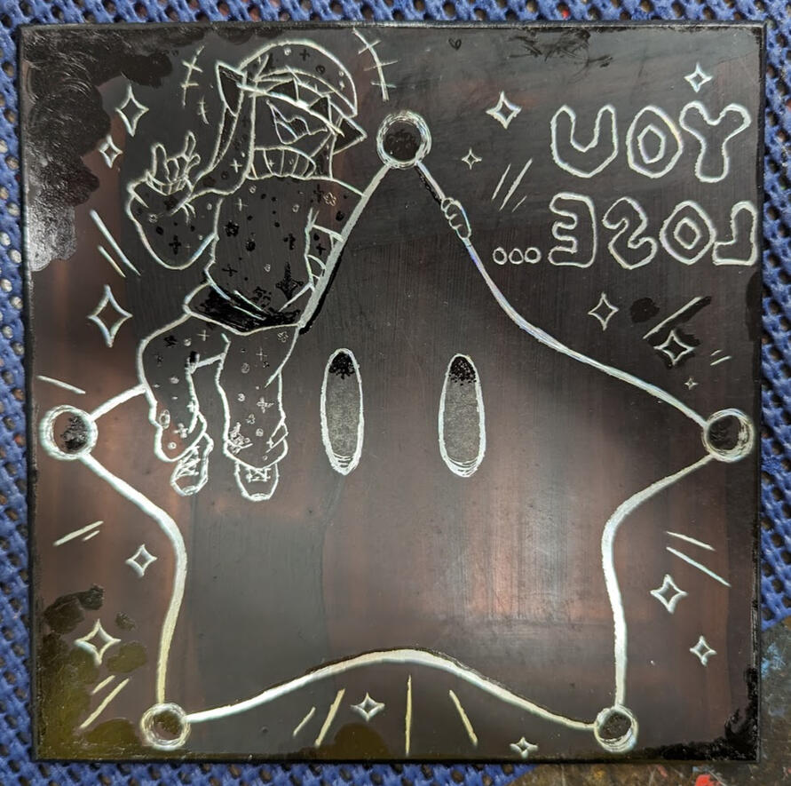 a wip of the plate used for the print