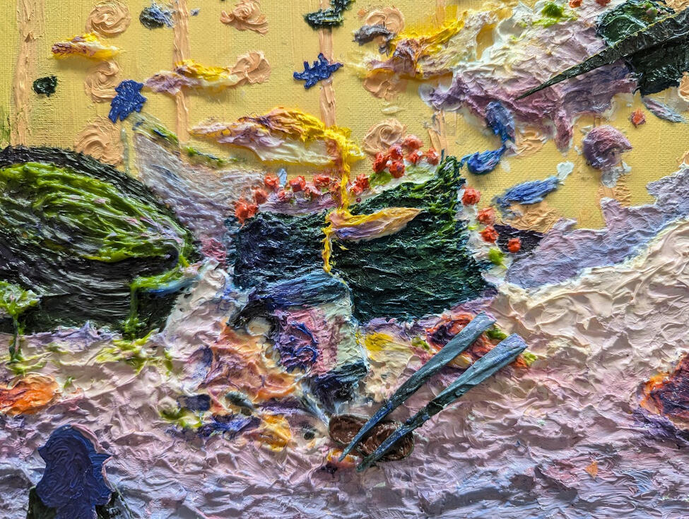 close up of the center left of Cosmic and the Surging Sushi Seas.