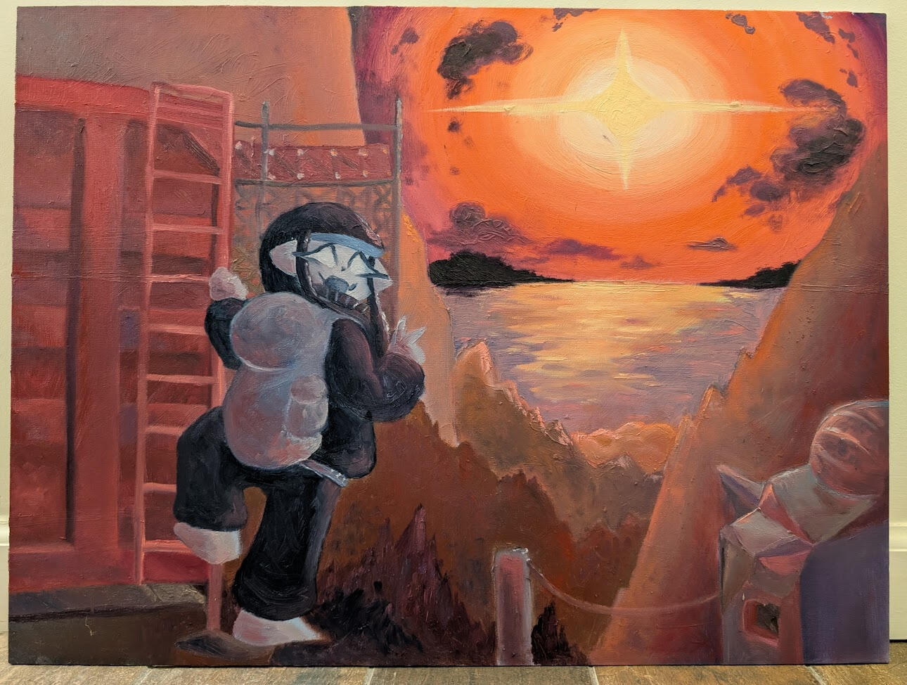 Ethereal End - 18 x 24 inch oil painting on canvas panel. The second half of Spectacular Start, though it sat in my studio for months because it lacked cohesion. Made March 20th, 2025.