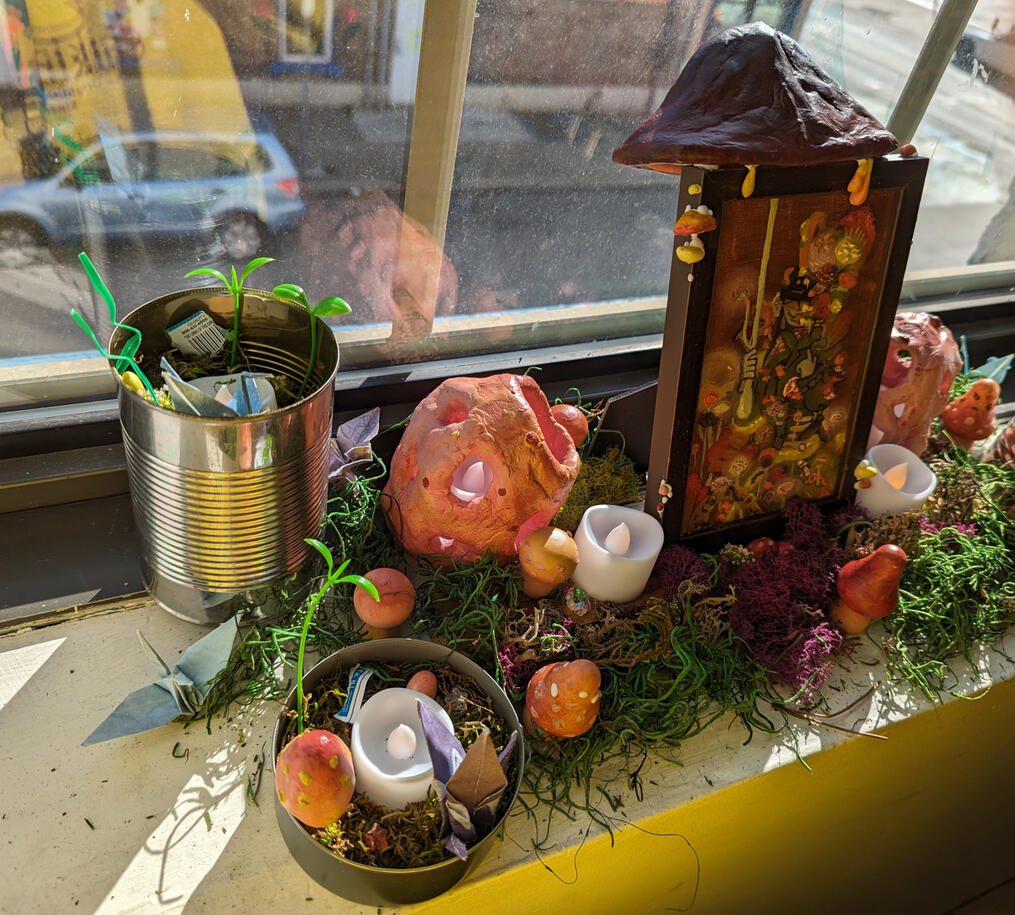 Close up of the left side of the Site-Specific Installation for the Phoresis show.