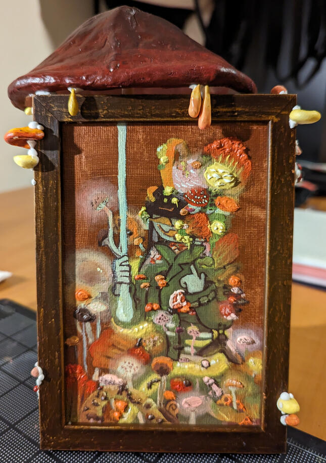 Portrait painting &amp; frame for the Phoresis show