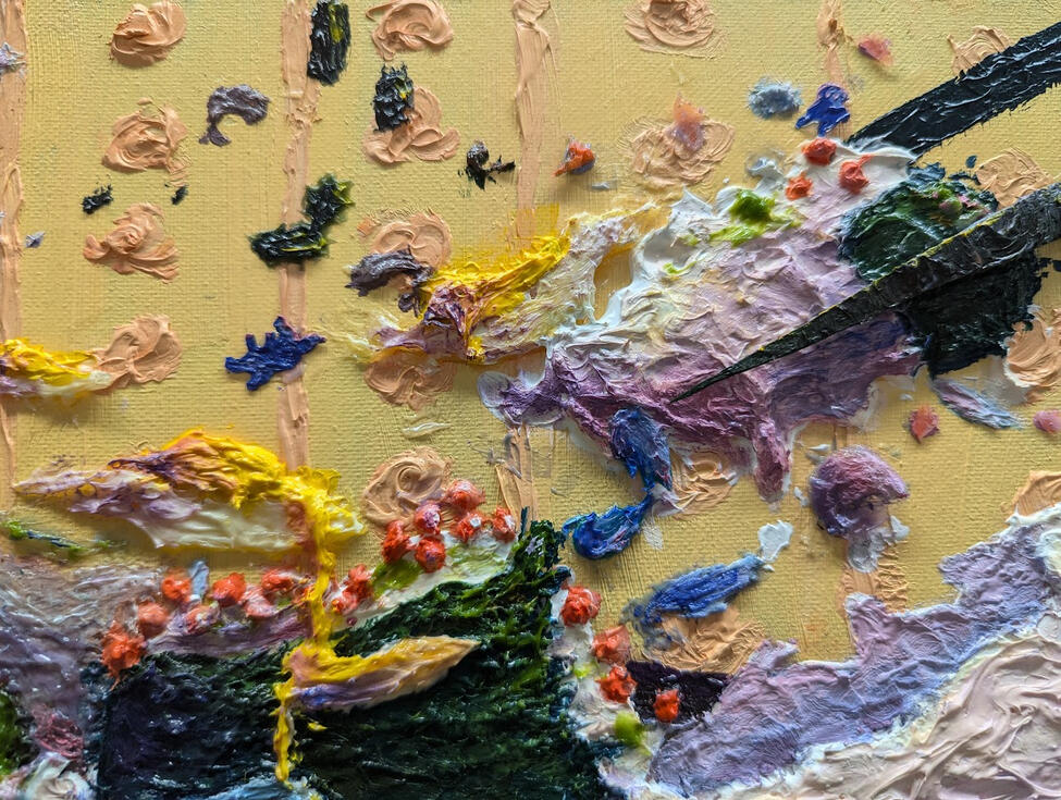 close up of the center right of Cosmic and the Surging Sushi Seas.